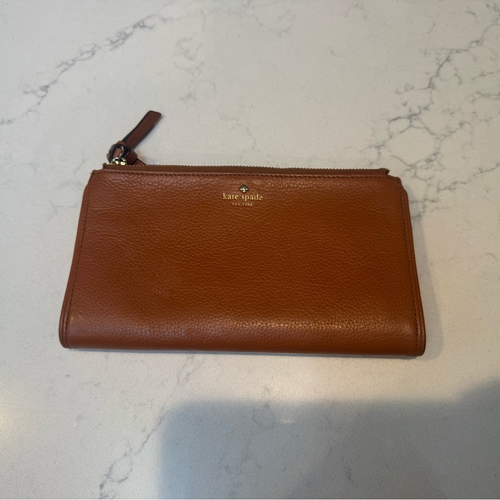 Kate spade brown long wallet